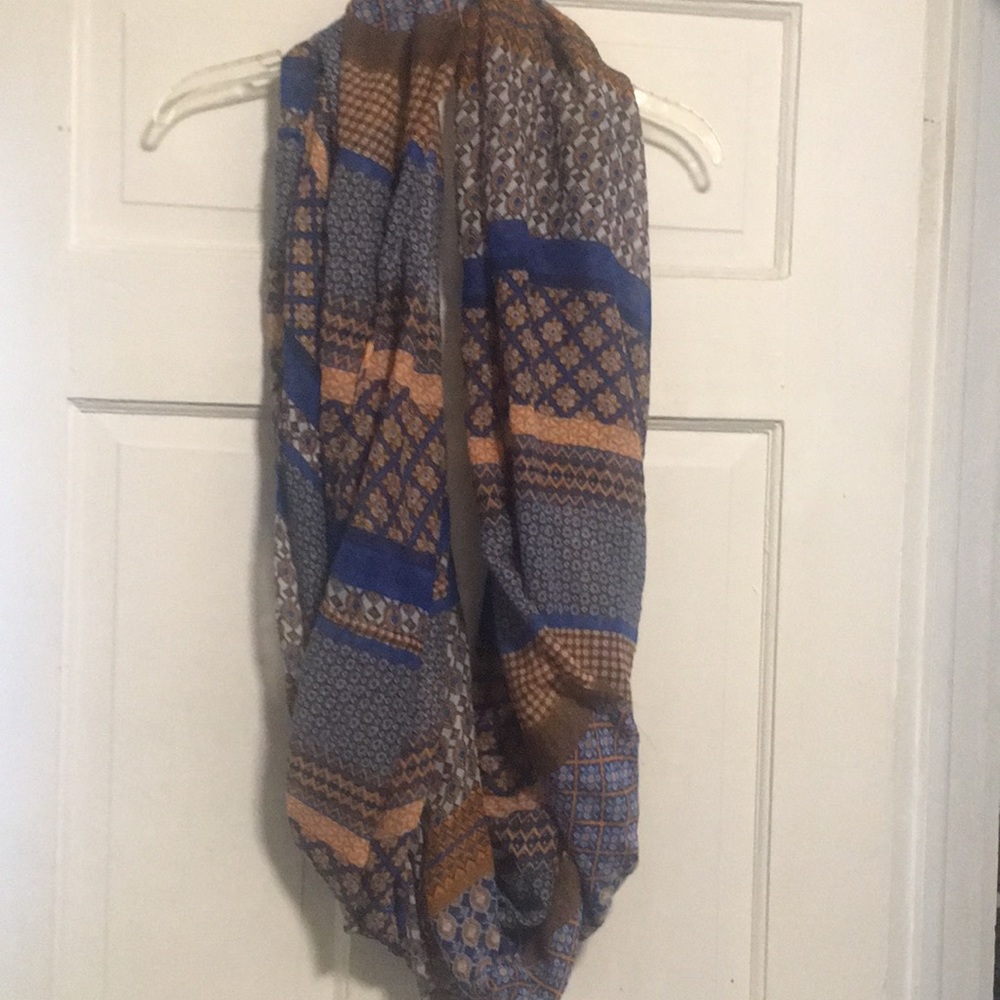 Blue and orange infinity scarf